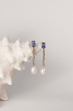 Load image into Gallery viewer, Ursa Tanzanite Pearl Earrings
