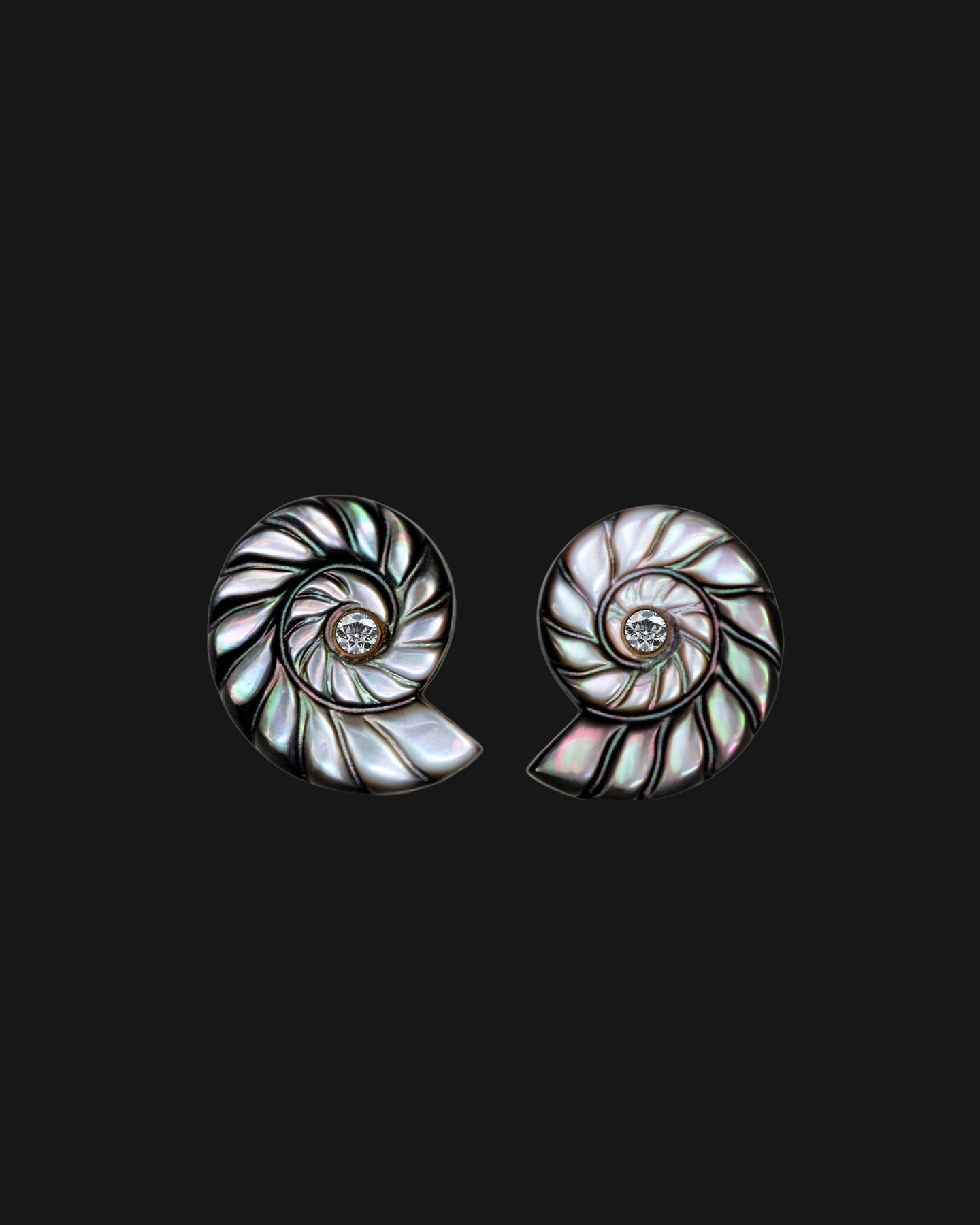 Diamond Nautilus Earrings