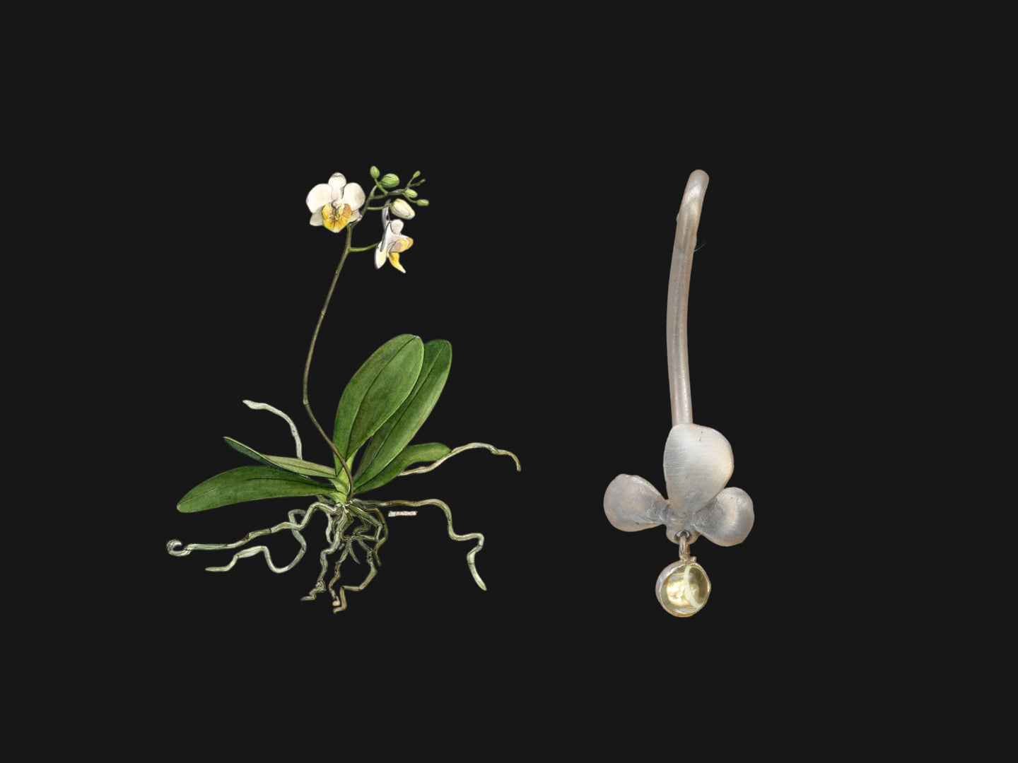 Orchid Pendent, Lemon Quartz drop