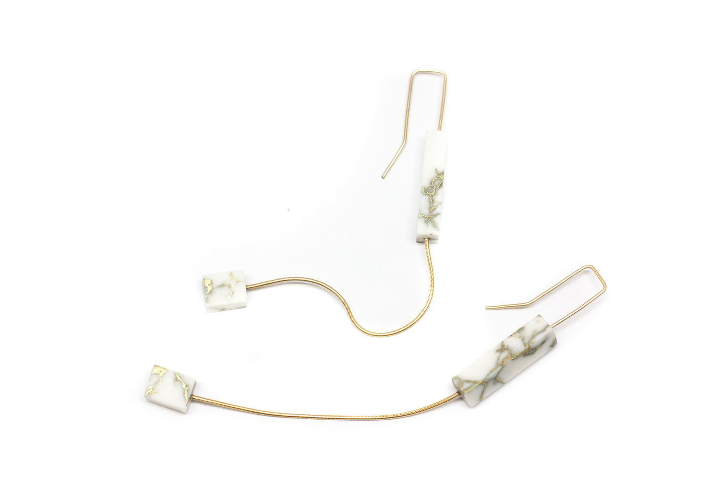 14k Gold and Marble droplet