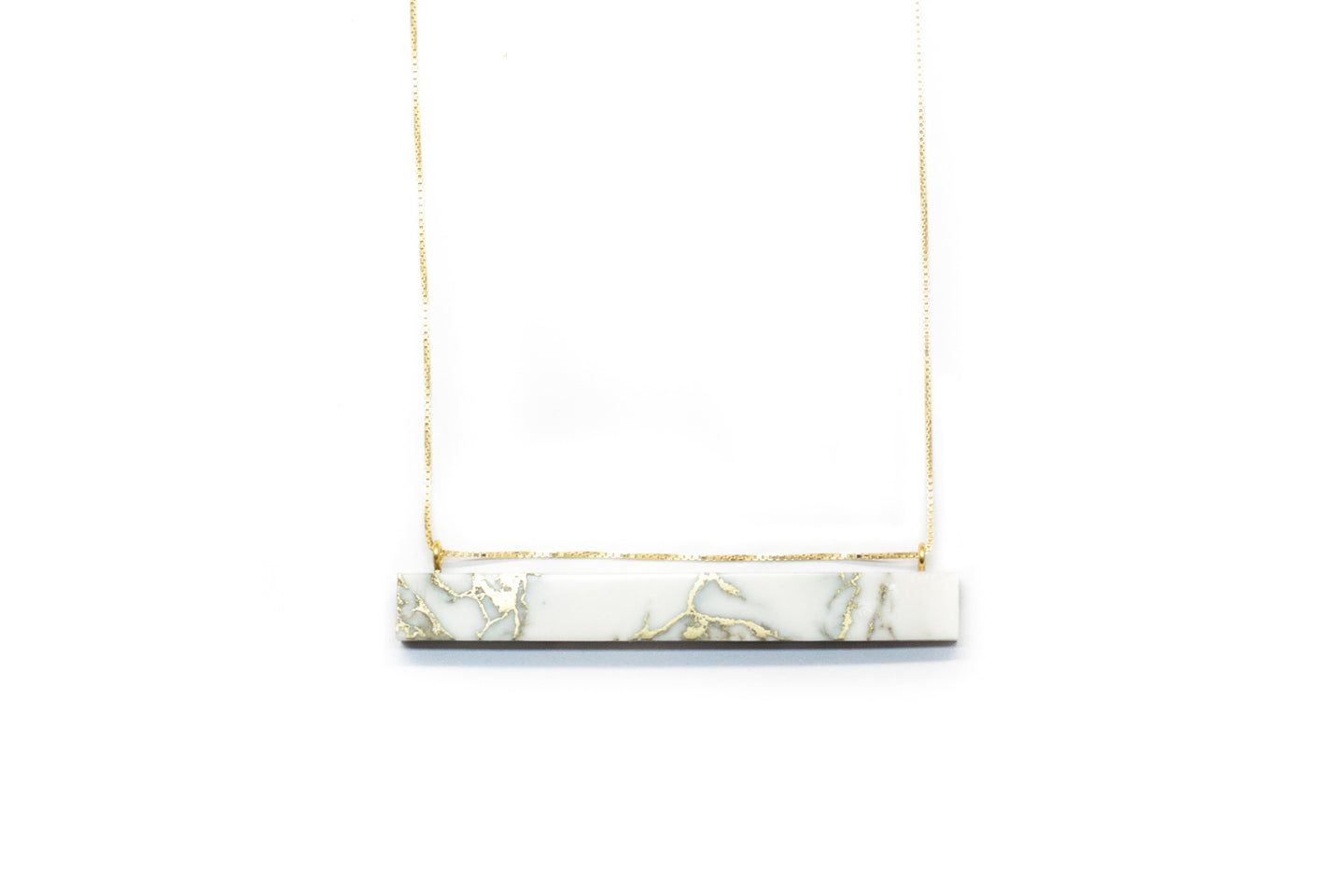 minimalist marble bar necklace
