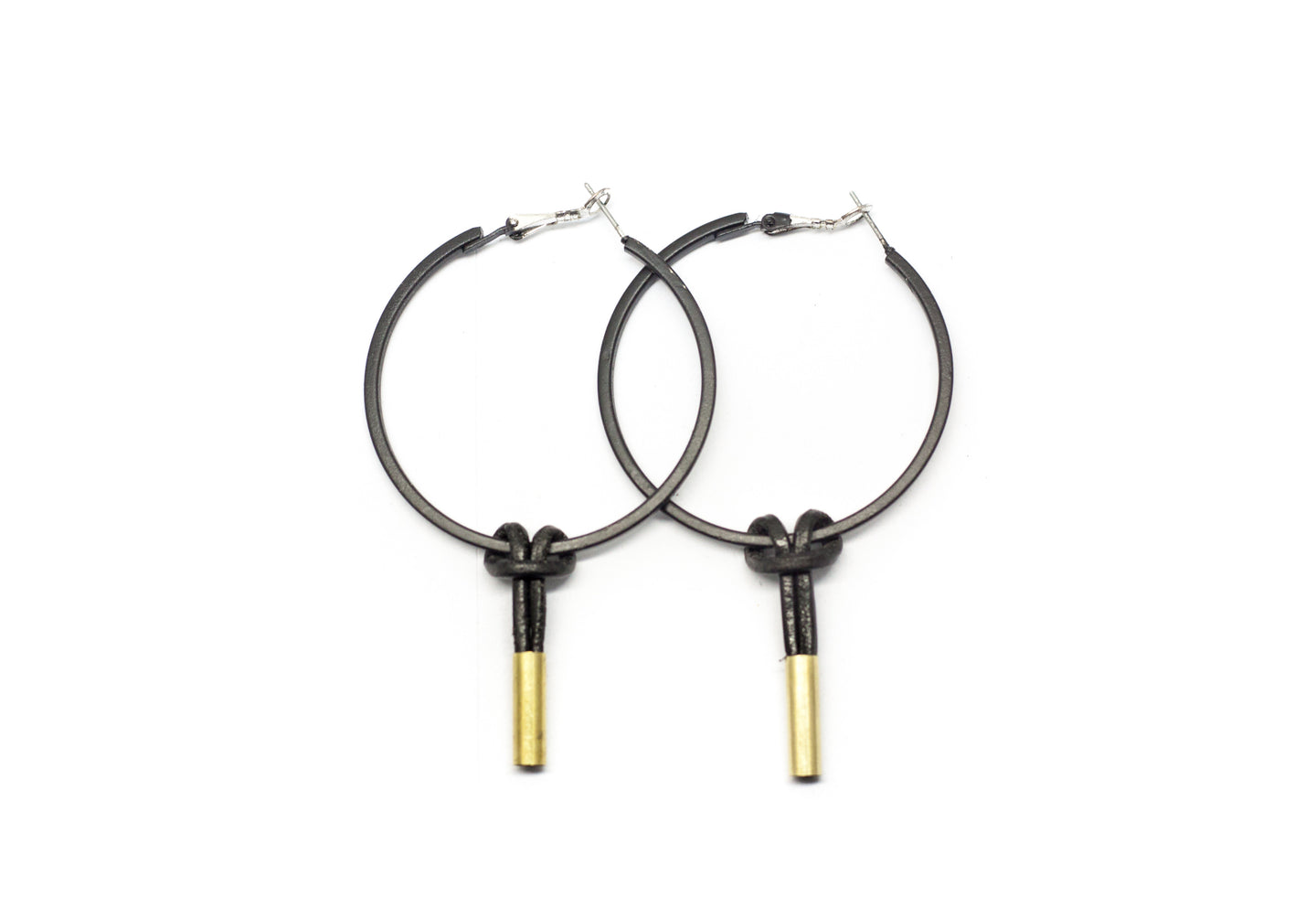 leather knot hoops