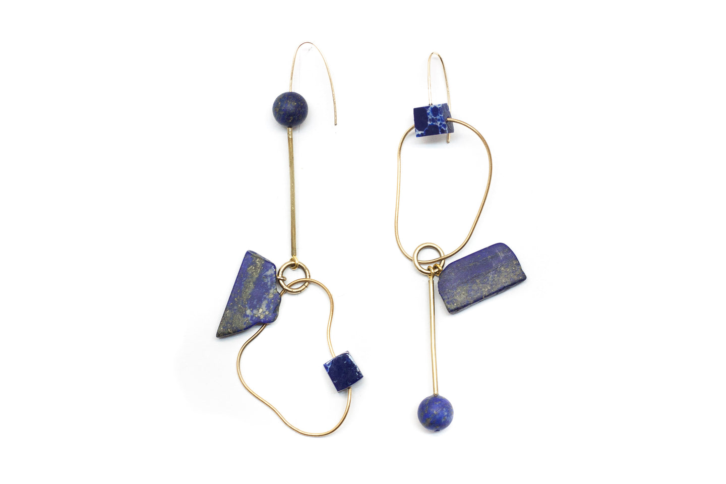 Lapis, Sodalite, 14k Gold, brass