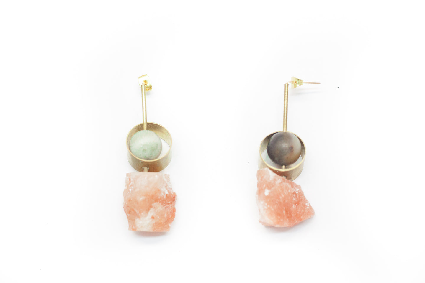 Jasper, brass, himalayan salt rock