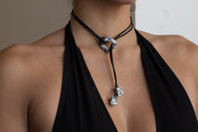 Load image into Gallery viewer, Black and White Marble Throughput Necklace
